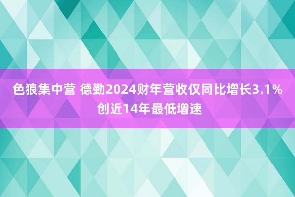 色狼集中营 德勤2024财年营收仅同比增长3.1% 创近14年最低增速