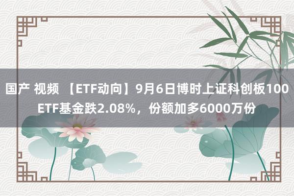 国产 视频 【ETF动向】9月6日博时上证科创板100ETF基金跌2.08%，份额加多6000万份