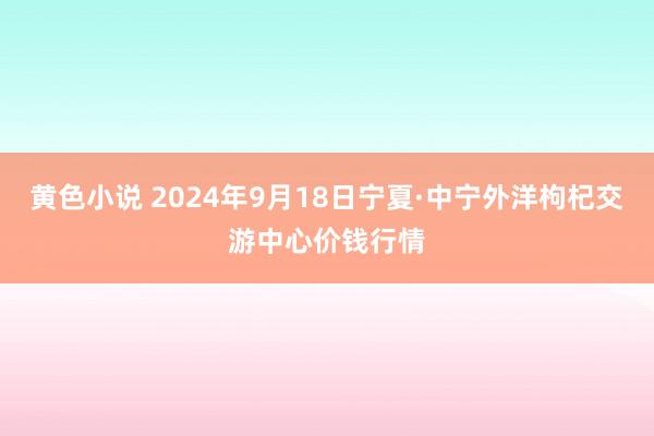 黄色小说 2024年9月18日宁夏·中宁外洋枸杞交游中心价钱行情