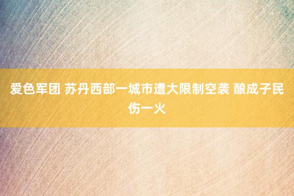 爱色军团 苏丹西部一城市遭大限制空袭 酿成子民伤一火