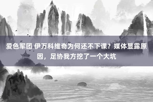 爱色军团 伊万科维奇为何还不下课？媒体显露原因，足协我方挖了一个大坑