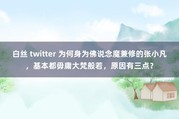 白丝 twitter 为何身为佛说念魔兼修的张小凡，基本都毋庸大梵般若，原因有三点？