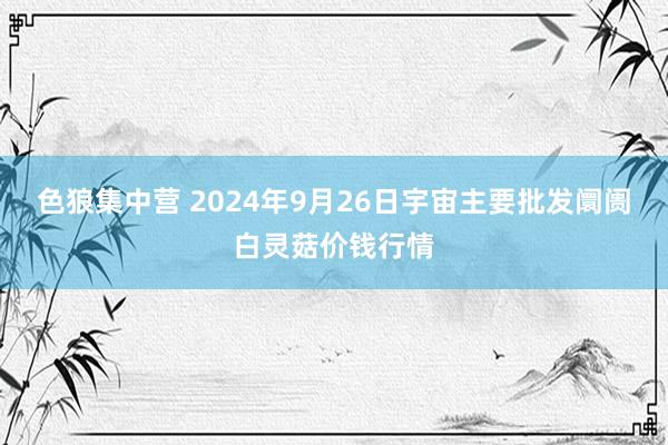 色狼集中营 2024年9月26日宇宙主要批发阛阓白灵菇价钱行情