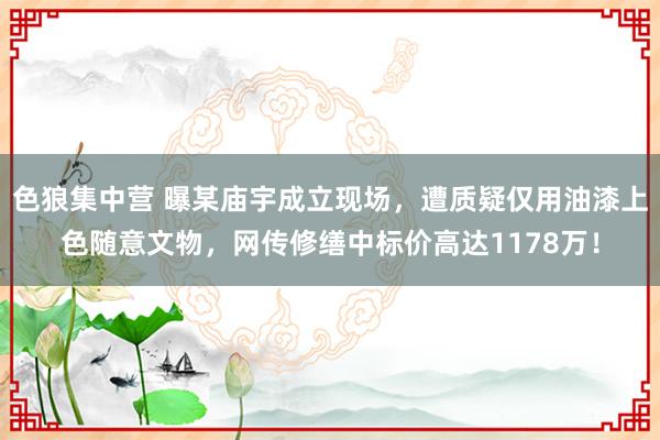 色狼集中营 曝某庙宇成立现场，遭质疑仅用油漆上色随意文物，网传修缮中标价高达1178万！