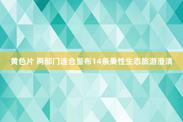 黄色片 两部门连合髻布14条秉性生态旅游澄清