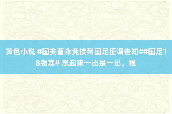 黄色小说 #国安曹永竞接到国足征调告知##国足18强赛# 思起来一出是一出，根