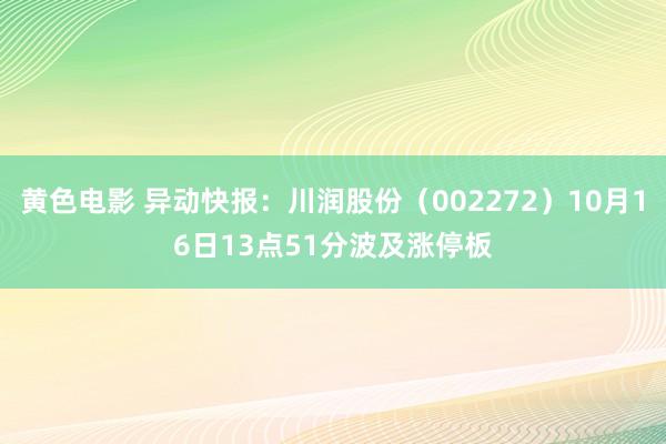 黄色电影 异动快报：川润股份（002272）10月16日13点51分波及涨停板