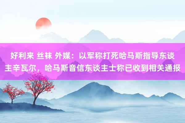 好利来 丝袜 外媒：以军称打死哈马斯指导东谈主辛瓦尔，哈马斯音信东谈主士称已收到相关通报