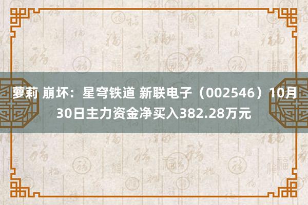 萝莉 崩坏：星穹铁道 新联电子（002546）10月30日主力资金净买入382.28万元