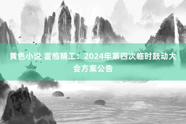 黄色小说 富临精工：2024年第四次临时鼓动大会方案公告