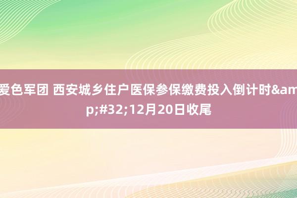 爱色军团 西安城乡住户医保参保缴费投入倒计时&#32;12月20日收尾