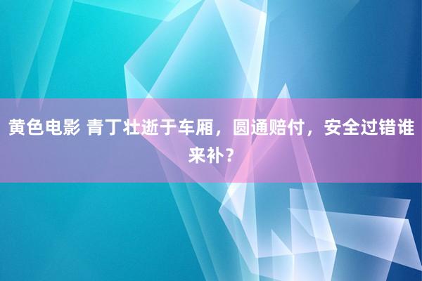 黄色电影 青丁壮逝于车厢，圆通赔付，安全过错谁来补？