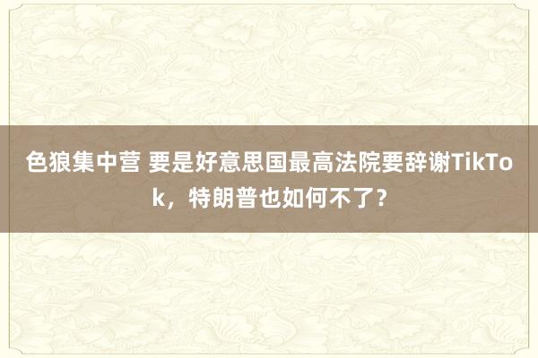 色狼集中营 要是好意思国最高法院要辞谢TikTok，特朗普也如何不了？