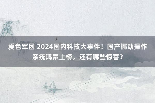 爱色军团 2024国内科技大事件！国产挪动操作系统鸿蒙上榜，还有哪些惊喜？