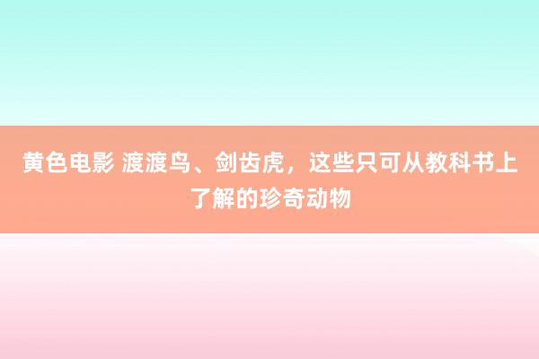 黄色电影 渡渡鸟、剑齿虎，这些只可从教科书上了解的珍奇动物