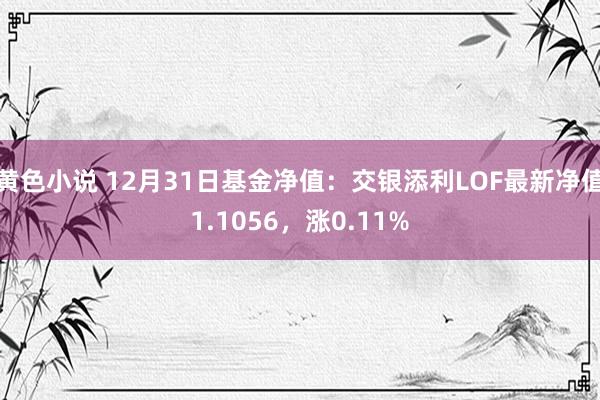 黄色小说 12月31日基金净值：交银添利LOF最新净值1.1056，涨0.11%