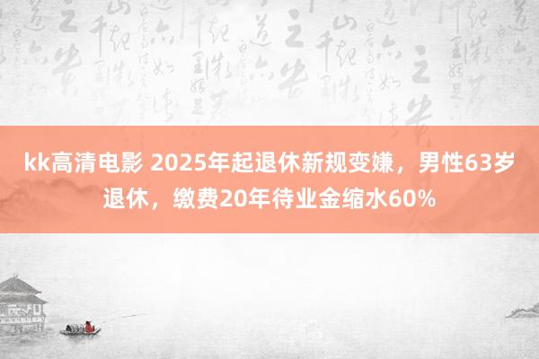 kk高清电影 2025年起退休新规变嫌，男性63岁退休，缴费20年待业金缩水60%