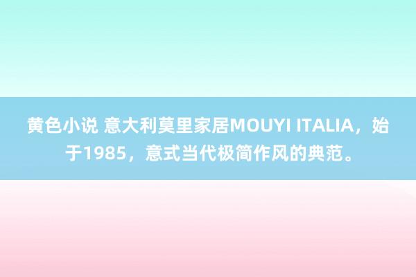 黄色小说 意大利莫里家居MOUYI ITALIA，始于1985，意式当代极简作风的典范。